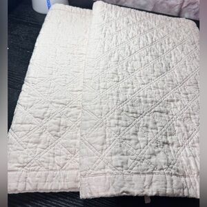 Tahari Set Of Two Cotton Diamond Quilted Tie Back Shams Pink 23x28 Queen